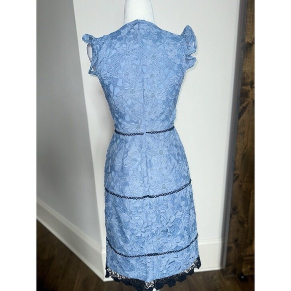 Warehouse Scallop hem Luxe Lace lined Occassion party Dress size us 2 uk 6 - Picture 7 of 10